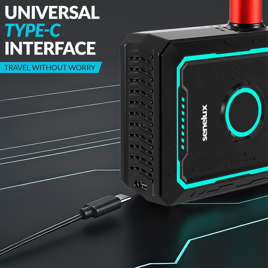 Mini Pompe à Vélo Électrique 150 PSI, Compresseur d'Air Portable Sans Fil avec Manomètre Numérique, Arrêt Automatique et Préréglages Intelligents, Rechargeable USB-C