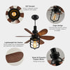 Ventilateur de plafond douille d’éclairage avec télécommande E27 Petits ventilateurs pour chambre à coucher Ferme Lampe de style industriel