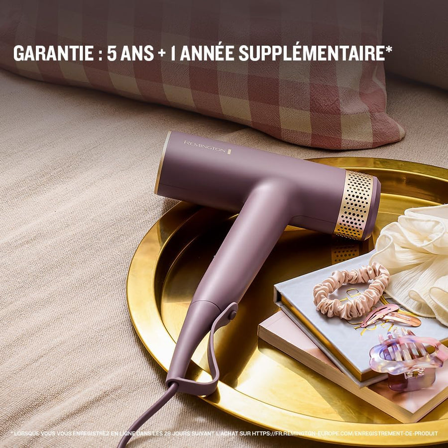 Remington AIRvive Sèche-cheveux [Moteur BLCD silencieux, 240km/h flux d'air] Concentrateur+diffuseur (Technologie Ionic Air pour styles longue durée, 12 combinaisons de chauffage et vitesse)
