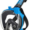 CRESSI Duke Action Full Face Mask - Masque intégral CO2 Safe Grande Vision Snorkeling No Fog avec Tuba Dry et Support Action Cam - Noir/Bleu - M/L