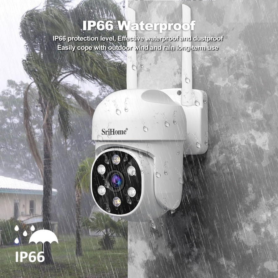 Caméra Surveillance WiFi Extérieure 1080p Caméra de sécurité Vision Nocturne Suivi Automatique Détection Mouvement