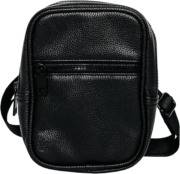 Sacoche Bandoulière Cuir Sacoche Homme et Femme Sacs à Bandoulière Petit Shoulder Bag Crossbody NOIR