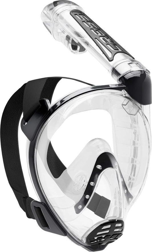 Cressi Duke Masque Complet Intégral Snorkeling Tuba Dry Mixte Adulte Taille M/L TRANSPARENT/NOIR