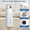 Humidificateur d'Air, 8L Top Fill Humidificateur d'air Chambre Avec Télécommande, Minuterie, Contrôle Intelligent de l'Humidité, Veilleuse, 80H