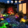 Spot LED Extérieur RGBW 12W, 4 Pièces Lampes Intelligentes avec Contrôle Vocal Alexa, 24V Étanche IP65 Projecteurs, APP/WiFi pour Jardin Paysager Allée Terrasse