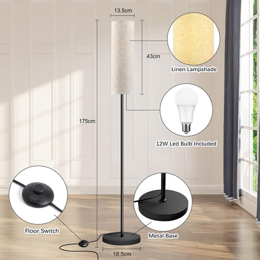 Lampadaire LED 12W RGBWW Gradation 2700k-6500k 1.75m Compatible Assistant Vocal