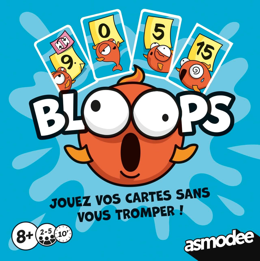 Asmodee - BLOOPS - Jeu de Cartes de Mémoire & Stratégie – Jeu d’Ambiance Famille et Enfants dès 8 Ans – Party Game Rapide & Fun pour Soirée – 10 Min - 2 à 5 Joueurs - Version Française