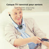 Casque sans Fil pour Regarder la Télévision – Seniors ou Perte Auditive, Portée 30 m, Clarté des Tons, Équilibre Gauche-Droite, 2,4 GHz, Optique/RCA/3,5 mm