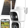 Ctronics 4G LTE AOV Camera Exterieur sans Fil Solaire, Camera sans WiFi Caméra de Surveillance Extérieur à Double Objectif 2K, Suivi Automatique, Enregistrement 24/7, Détection IA, Camera Carte Sim