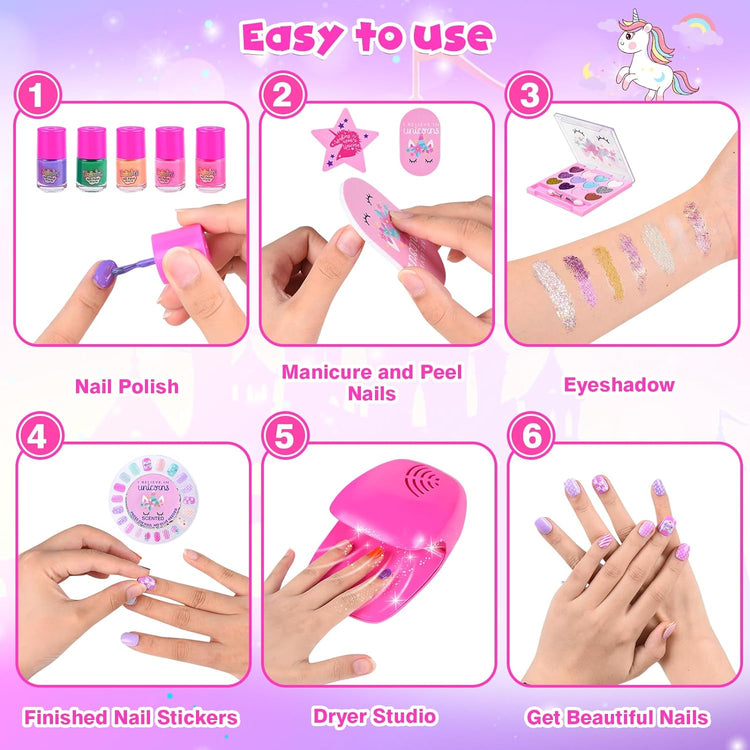 Kit Manucure Enfant Jouet Maquillage Ongle Kit Vernis Enfant