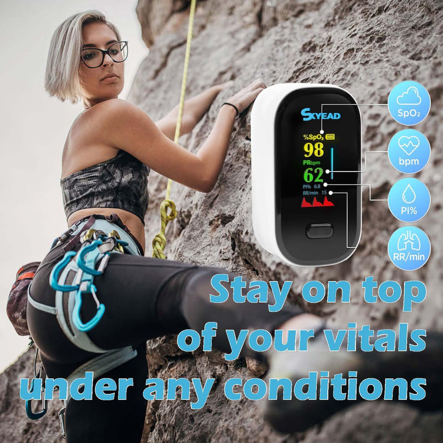 Oxymètre de Pouls Bluetooth SKYEAD SK-25A – Suivi SpO2 & Fréquence Cardiaque – Écran TFT HD – Appli AILINK iOS/Android – Étui + Piles Inclus – Hommes/Femmes/Sport/Santé