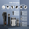 Tondeuse à cheveux professionnelle pour homme, sans fil, tondeuse à barbe, rasoir nasal, rechargeable par USB, kit complet de tondeuse électrique