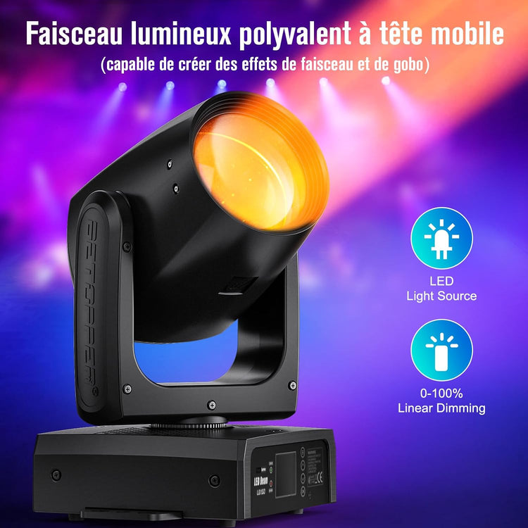 Projecteur Luminaires 150W Tête Mobile Dmx 512 RGBW 12 Gobos 12 Couleurs Activation Sonore