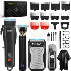 Tondeuse à cheveux professionnelle pour homme, sans fil, tondeuse à barbe, rasoir nasal, rechargeable par USB, kit complet de tondeuse électrique