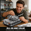 Jouet Construction Char Leopard 1 Militaire, Set de Construction 1:26 pour Adultes, Char de Combat Guerre Froide, Modèle Sous Licence World of Tanks, Cadeau pour Passionnés Militaires (1273 Pièces)