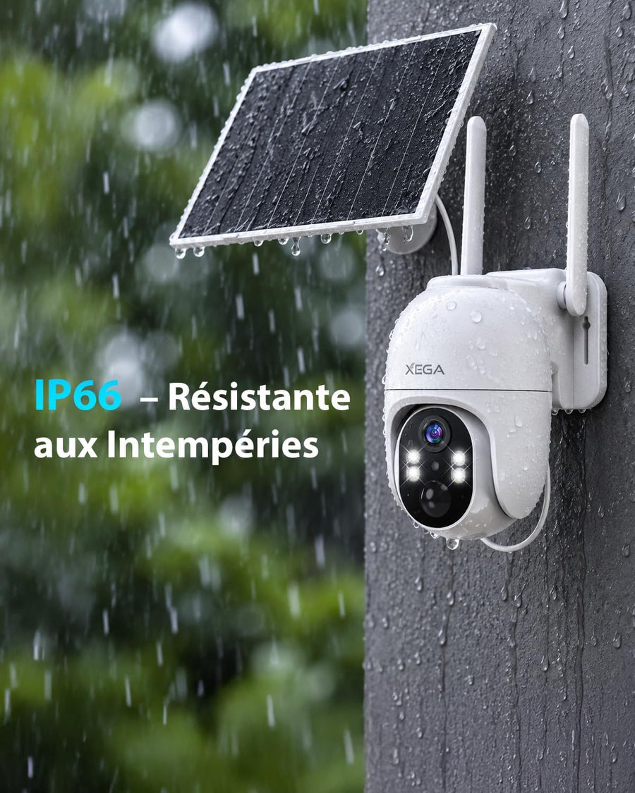 Caméra Surveillance 4G LTE Solaire avec Carte SIM,Enregistrement 24/7 Détection IA 25m, Audio Bidirectionnel, PTZ 355°, Panneau Solaire 8 W, 2K Vision Nocturne en Couleur, Abonnement Requis