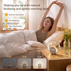 Réveil Lumineux Simulateur d'Aube, Vibration sans Fil et Commande à Distance pour Gros Dormeurs, Double Alarme, Lampe de Chevet avec Horloge Numérique pour Sourds