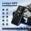 Lecteur MP3 64Go avec Bluetooth 5.3, Haut-Parleur intégré, Écran 2,4 Pouces Avec radio FM, enregistreur,Cadre central en métal,boutons tactiles, compatible avec les cartes mémoire jusqu'à 128 Go
