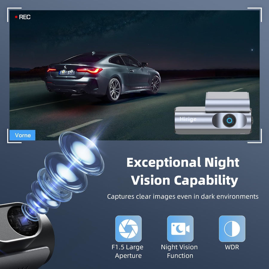 Dash Cam 4K Record Front - 123° Dash Camera WiFi & App Control, Dashcam with Night Vision, G-Sensor, Loop Recording