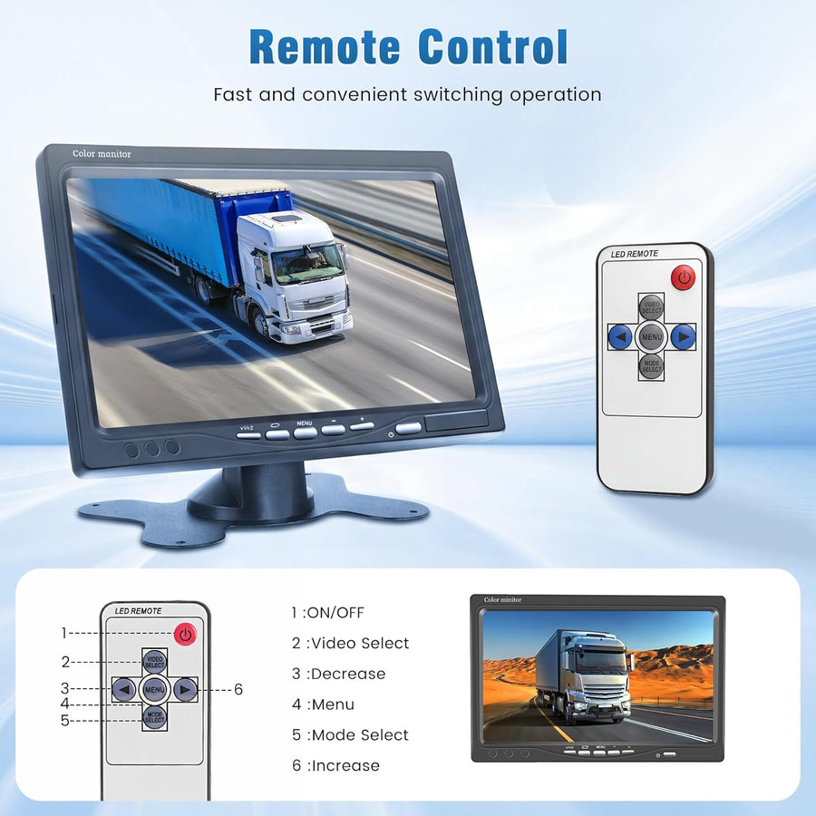 Caméra de Recul pour Voiture avec Moniteur LCD 7 Pouces,Camera de Recul IR Vision de Nuit étanche IP68 avec 20M Câble Caméra de Recul Kit pour Camping Car/Camion/Remorques/RV/Agricole/Motorhome,12-24V