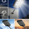 Lampadaire Solaire Exterieur, lumière solaire extérieure Crépuscule à l'Aube IP68 éclairage 6500K inondé LED étanche Projecteur Solaire Puissant pour Rue, Garage, Parking 9T