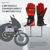 Gants Chauffants pour Moto, Interrupteur À Double Voltage, Batterie 3000mAh Ou Câble De Charge 12V Moto, Étanches Taille L