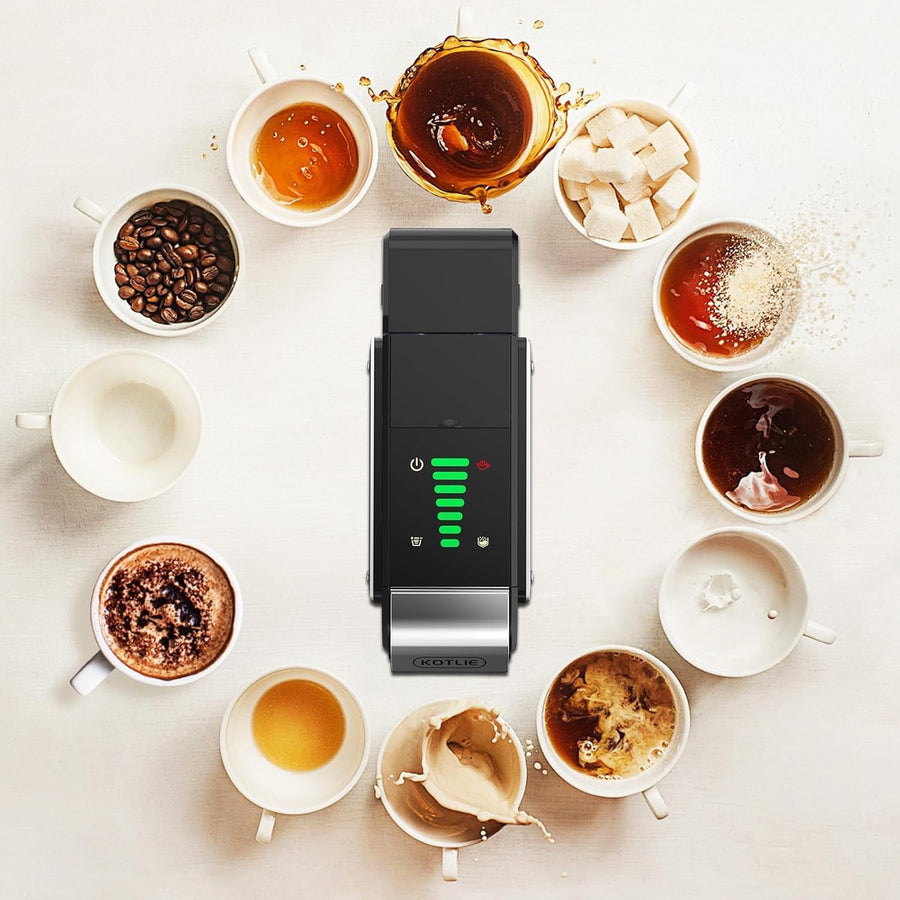 Machine à café à capsules, machine à café à capsules 4 en 1 pour Nes Original/D*G/A MODO MIO et café moulu, 7 niveaux de quantité d'eau