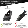 Palme Courte Plongée Snorkeling Natation Taille Réglable 42-47 Noir/Blanc