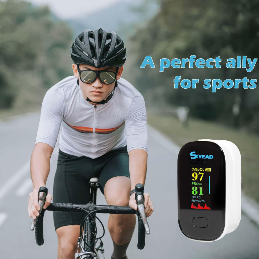Oxymètre de Pouls Bluetooth SKYEAD SK-25A – Suivi SpO2 & Fréquence Cardiaque – Écran TFT HD – Appli AILINK iOS/Android – Étui + Piles Inclus – Hommes/Femmes/Sport/Santé