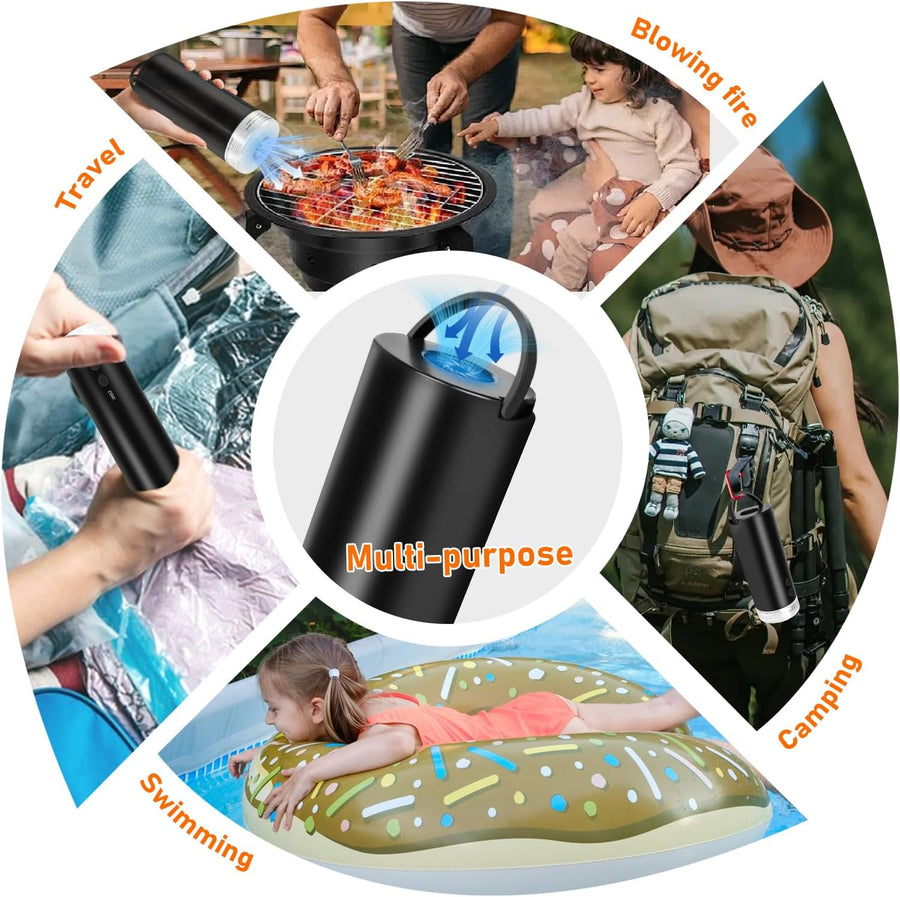 Pompe à Air Électrique Portable 4000mAh avec Lumière LED Gonflage/Dégonflage Rapide pour Matelas Pneumatiques de Camping, Piscines Gonflables, Sacs sous Vide et Accessoires