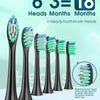 Brosse A Dents Electrique Base Brosse A Dents x6 Brosse Rechargeable Minuterie 5 Modes NOIR