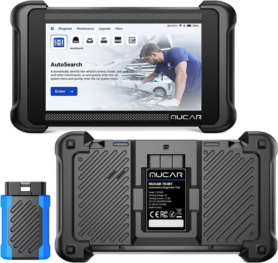 MUCAR 783BT : outil de diagnostic bidirectionnel OBD2 complet, plus de 28 fonctions de réinitialisation, prise en charge des protocoles CAN FD et DoIP, mises à jour via Wi-Fi