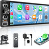Junsun Autoradio 1 DIN CarPlay 6,9 Pouces avec Écran Tactile CarPlay et Android Auto sans Fil, Bluetooth, Télécommande, GPS, Caméra de Recul, Radio FM, Mirror Link