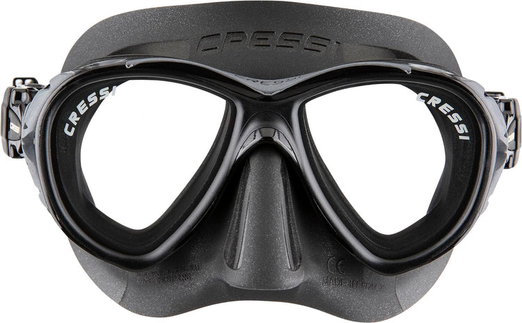 Cressi Naxos Mask Masque de Plongée avec Système Anti-Buée Unisex-Adult, Noir/Noir, Taille Unique
