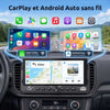 Ecran CarPlay Autoradio 1 DIN 6,86" InCell, Android Auto sans Fil Trajets et Voyages Stationnement Facile Caméra 12 LED Touches Piano Bluetooth 5.0 FM Commandes Volant Type-C 4×45 W