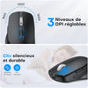 Kit Clavier et Souris Bluetooth pour Mac, Clavier et Souris sans Fil AZERTY Français Rechargeable avec 3 Canaux Bluetooth pour Apple Mac Pro/Mini, MacBook Pro/Air, iMac, iMac Pro, Gris Foncé