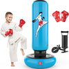 Sac De Frappe pour Enfants avec Gants De Boxe, 66 Pouces Sac De Boxe Gonflable pour Enfants, Cadeaux pour GarçOns Et Filles De 6 à 12 Ans, pour Pratiquer Karaté