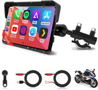 Carplay Moto 7 Pouces avec 2 Méthodes d'alimentation, GPS Moto Android Auto avec écran de Moto étanche 2,5D IPS, Double Assistant Bluetooth