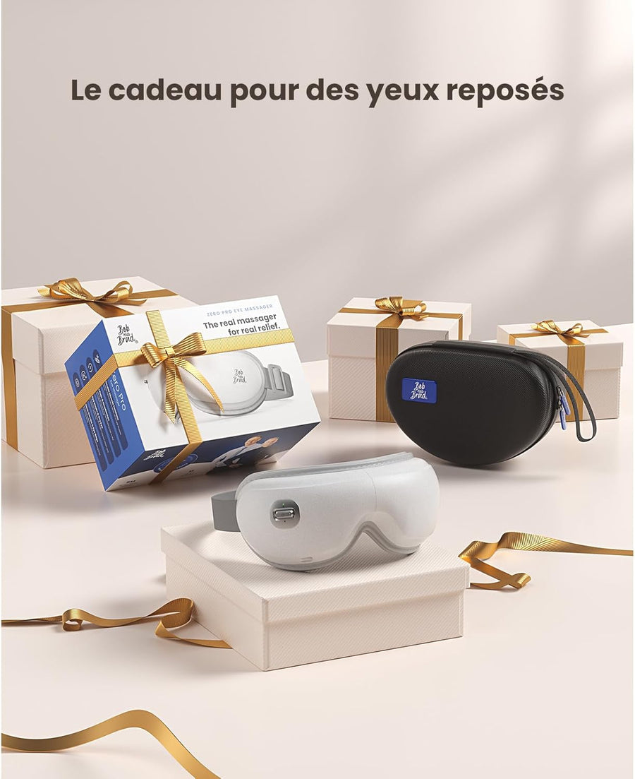 Masseur Oculaire Silencieux, Chaleur & Masque Gel Froid, Zero Pro Masque Chauffant pour Sommeil et Migraine, Appareil Massage Yeux 3D Fatigue Oculaire