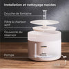 Fontaine a Eau Chat 2L Distributeur Eau Chat Couches de filtrage BLANC