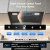 Hotte Aspirante Encastrable 52cm, A++,Commande Gestuelle,450m³/h Commande gestuelle, Tactile+Boost, Arrêt différé 5 min, A++, Moteur sans balais 55W,Filtres charbon incl., LED,Tuyau alu 2m