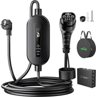 Chargeur Voiture Electrique 3,68kW, 6M EV Chargeur Type 2 16A, Cable Voiture Electrique,Portable Recharge Voiture Electrique, Voyant LED, avec Sac, Support Mural Compatible EV/PHEV
