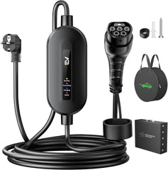 Chargeur Voiture Electrique 3,68kW, 6M EV Chargeur Type 2 16A, Cable Voiture Electrique,Portable Recharge Voiture Electrique, Voyant LED, avec Sac, Support Mural Compatible EV/PHEV