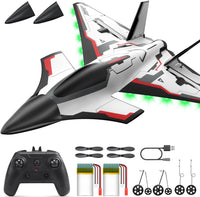 Avion RC Future à 4 canaux avec lumières LED, Facile à Piloter, Avion acrobatique, stabilisateur gyroscopique 6 Axes 2.4GHz, Planeur RTF