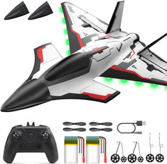 Avion RC Future à 4 canaux avec lumières LED, Facile à Piloter, Avion acrobatique, stabilisateur gyroscopique 6 Axes 2.4GHz, Planeur RTF