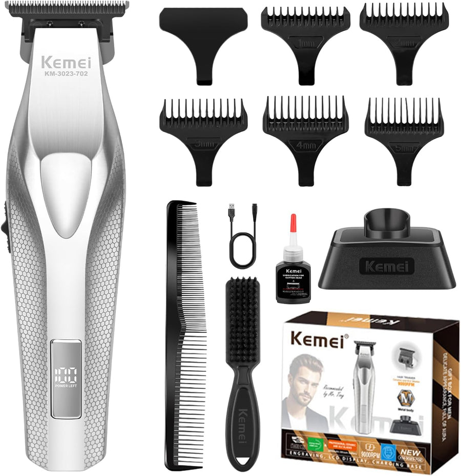 Tondeuse à cheveux professionnelle pour homme, tondeuse à barbe sans fil sans fil, tondeuse de barbier rechargeable par USB