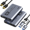 Carte de Capture vidéo, USB 3.0 Carte de Capture 4K HDMI Loop-Out, 4K 60FPS/1080P 240FPS Capture de Jeu vidéo pour Fonctionne pour PS5/caméra/PC/streaming