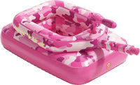 Flotteur de piscine pour enfants avec canon à eau, jouets gonflables extra épais de 0,35 mm pour garçons et filles de 3 à 6 ans, flotteurs de piscine robustes avec siège rembourré pour bataille ROSE