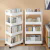 Chariot de Cuisine avec roulettes à 4 étages Chariot de Rangement Multifonction pour Cuisine, Maquillage, Salle de Bain, Bureau BLANC