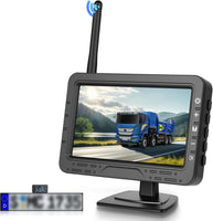 Caméra de Recul sans Fil, Moniteur TN 4,3 Pouces, Étanche IP68/Vision Nocturne Grand Angle/Lignes de Guidage Réglables/Inversion Image pour Voiture Camion Fourgon Caravane